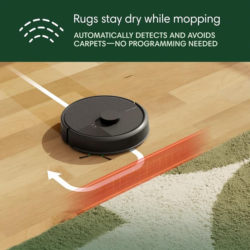 Roomba 105 Combo Robot Vacuum & Mop + AutoEmpty Dock - Self-Empties for 75 Days, Intense Power-Lifting Suction, LiDAR Navigation, Multiple Cleaning Modes, Avoids Mopping Carpet