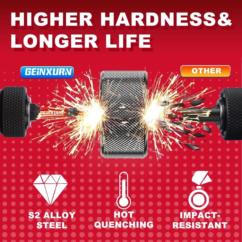 Impact Tough #2 Phillips 1 in. Insert Driver Bits,50Pack PH2 Screwdriver Bits Set with 1Pcs Impact Bit Holder,Bulk