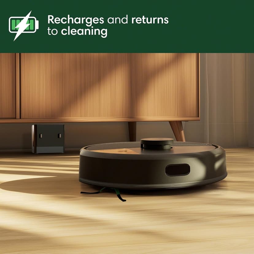 Roomba 105 Vac Robot Vacuum + AutoEmpty Dock - Self-Empties for 75 Days, Easy to use, Intense Power-Lifting Suction, LiDAR Navigation, Multi-Surface Cleaning, Cleans in Neat Rows, Works with Alexa