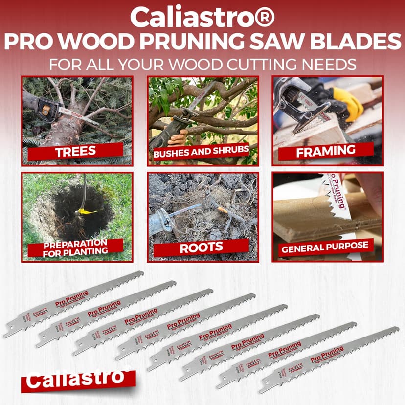 6-Inch Wood Cutting & Pruning Saw Blades for Reciprocating/Sawzall Saws - 8 Pack