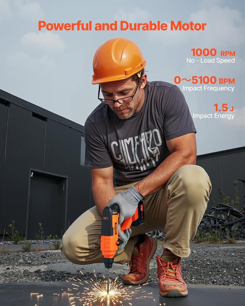 VEVOR 5/8" SDS-Plus Rotary Hammer Drill,20V Brushless Cordless Hammer Drills,4.0Ah Lithium-Ion Battery Powered,3.0A Fast Charger,Electric Demolition Hammers Variable Speed,Power Tool For Concret