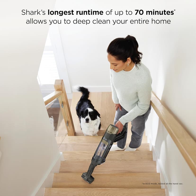 Shark PowerDetect Clean & Empty Cordless Stick Vacuum & Auto-Empty System, Powerful Suction, HEPA Filtration, Carpet & Hard Floor, Portable, Stick Vacuum for Pet Hair, Dark Gray, IP3253