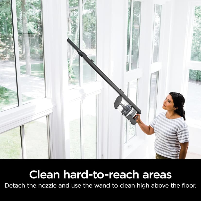 Shark WZ531H Cordless Pro Stick Vacuum with Powerfins Brushroll, HEPA Filtration, Self-Cleaning Brushroll, LED Headlights, 40-Min Runtime, Crevice Tool & Dusting Brush Included, Grey/Blue (Renewed)