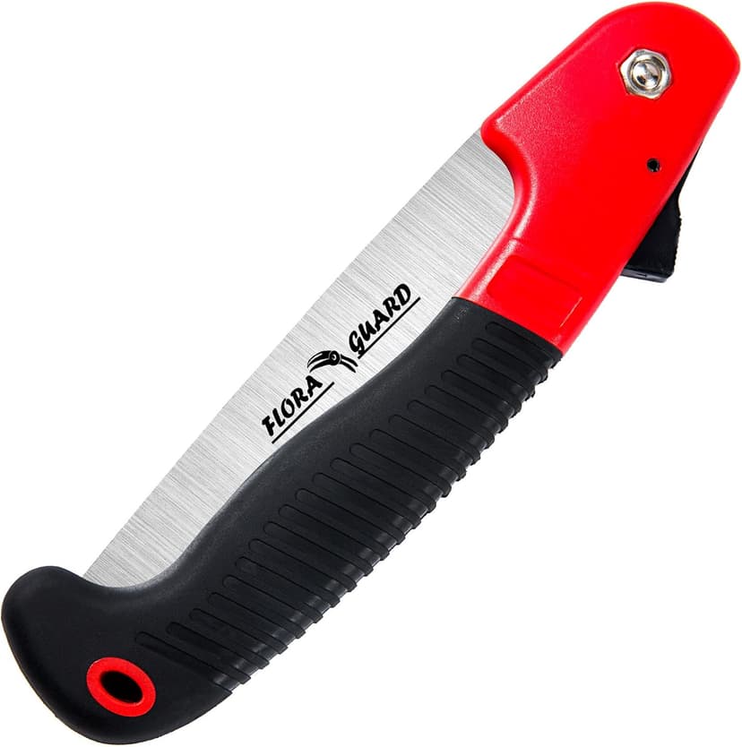 FLORA GUARD 7.7-Inch Folding Saw, Pruning Hand Saw with Triple-Cut Razor Teeth for Wood Cutting, Tree Trimming, and Camping