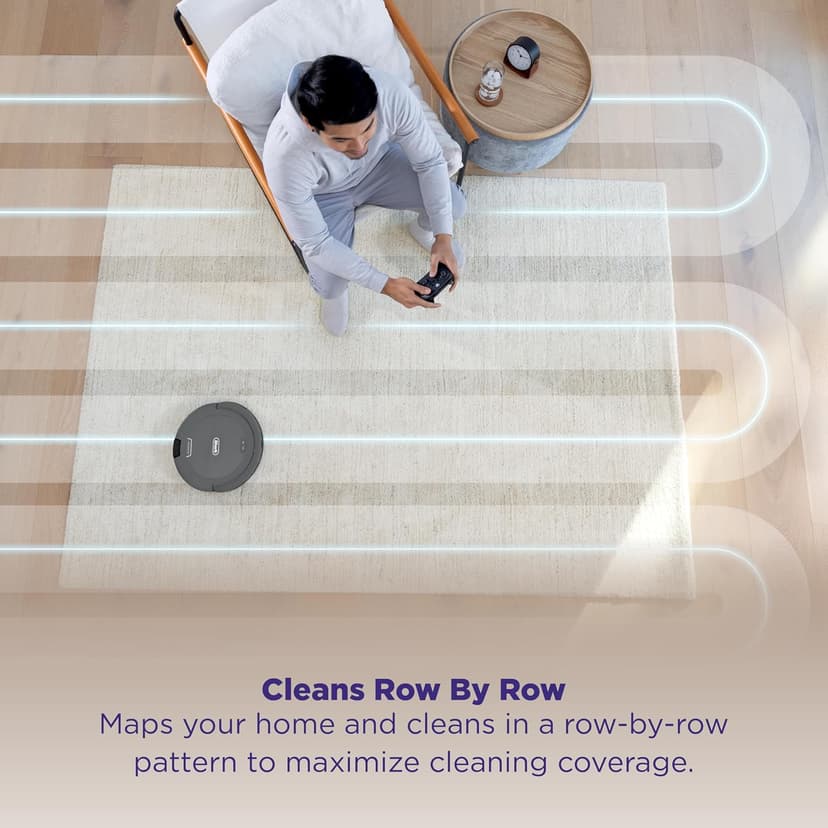 Shark Navigator Robot Vacuum with SmartPath Navigation and Self-Cleaning Brushroll, Powerful Suction, Pet Hair Pickup, Anti-Hair Wrap, for Carpets & Hard Floors, Steel Grey, RV2110