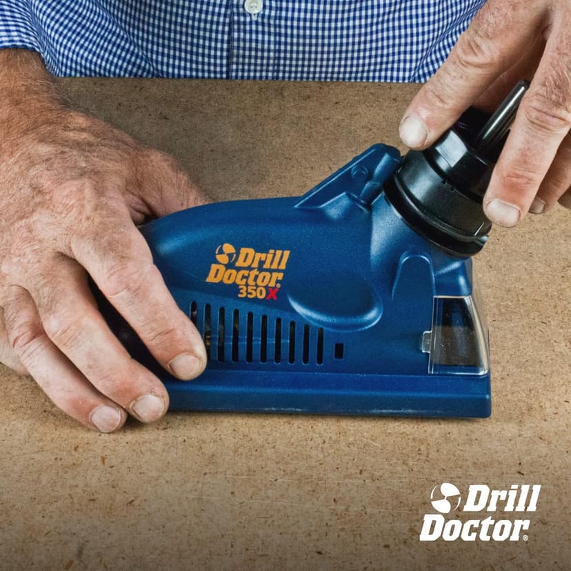 Drill Doctor DD350X Drill Bit Sharpener - 3/32" to 1/2" - Electric Sharpener - High Speed & Portable - for Steel, Masonry, Carbide & Tin-Coated Bits