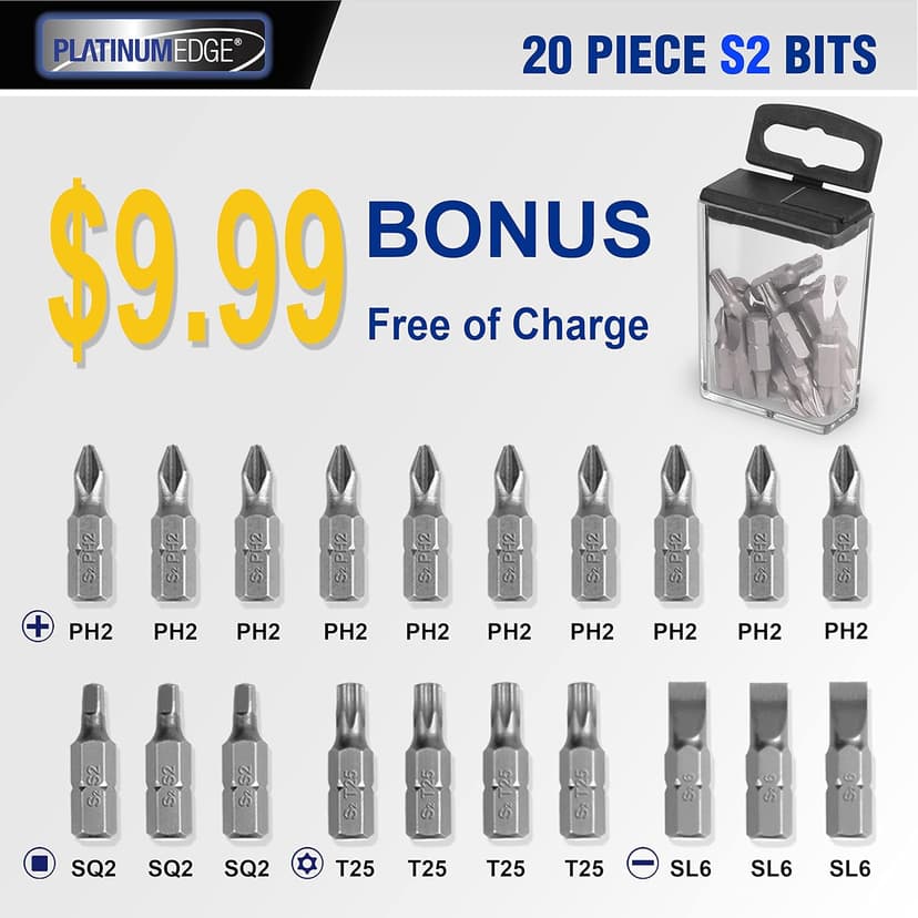 276pc Titanium Twist Drill Bit Set with S2 Bits 135° Tip High Speed Steel, Size from 1/16" up to 1/2", Ideal in Wood Cast Iron Aluminum Alloy Plastic Fiberglass, Clear Lid Case