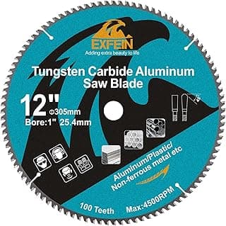 12 Inch 100 Teeth Aluminum and Non-Ferrous Metal Cutting Circular Saw Blade with 1 Inch Arbor, TCG Saw Blade for Thin Aluminum and Plastic