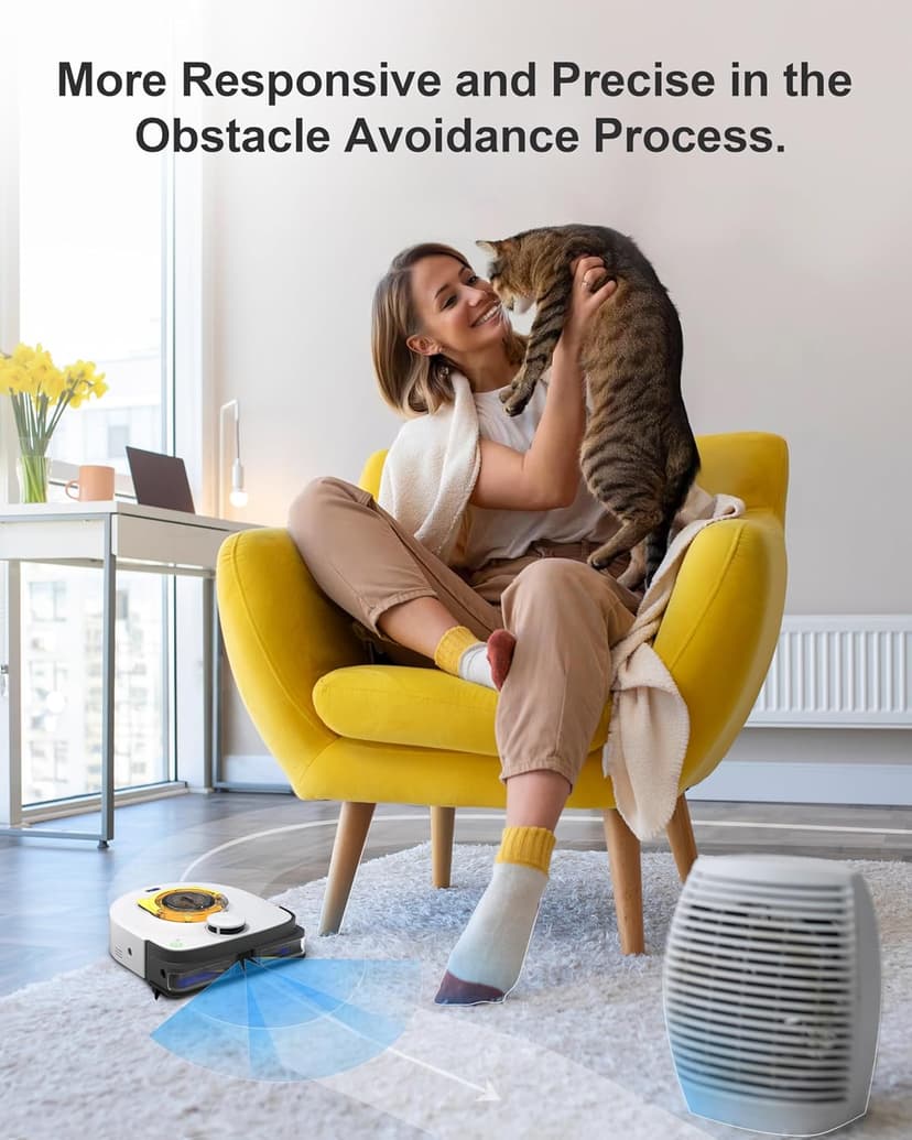 Robot Vacuum Cleaner, 22,000Pa Ultra-Strong Suction - Automatic Robot Vacuum for Pet Hair & Carpets, Tangle-Free Cleaning, Smart Mapping with LiDAR Navigation, App Controlled Vacuum Robot