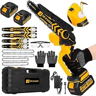 Brushless Mini Chainsaw, 8" & 6" Hand Held Cordless Chain Saw with 2 x 4.0Ah Battery, Portable Small Electric saw Cordless with 4 Chain Guide, Mini Motosierra for Tree Pruning Wood Cutting