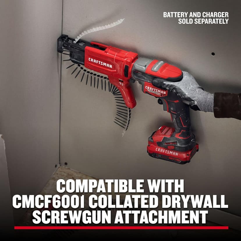 CRAFTSMAN V20 Cordless Drywall Screwgun, Bare Tool Only (CMCF600B)