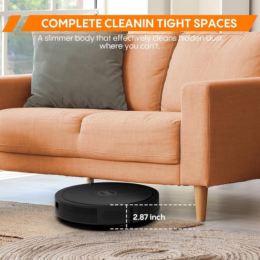 Robotic Vacuum Cleaner : 3-in-1 Robot Vacuum and Mop Combo, 4000Pa Suction, 2.87" Slim Robot Vacuum for Under Furniture, Beds, Smart Navigation, App Alexa Control for Hard Floors & Low-Pile Rugs