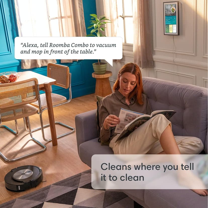 iRobot Roomba Combo j7+ Self-Emptying Robot Vacuum & Mop - Automatically Vacuums and Mops, Fully Retractable Mop pad, Identifies & Avoids Obstacles, Smart Mapping, Works with Alexa, Ideal for Pets