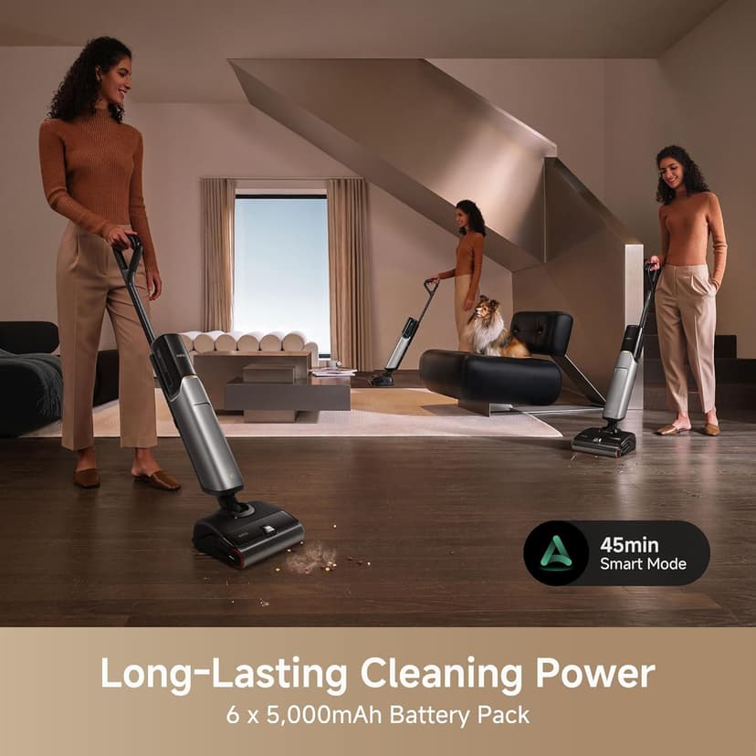 Mova X4 Pro Wet Dry Vaccum Cleaner, 20000Pa Cordless Vacuum Mop with Zero Tangle, Hot Water Mopping for Sticky Messes,194℉ Hot Air Self Drying, 180° Lie Flat, Push-In Charging Station, LED Display