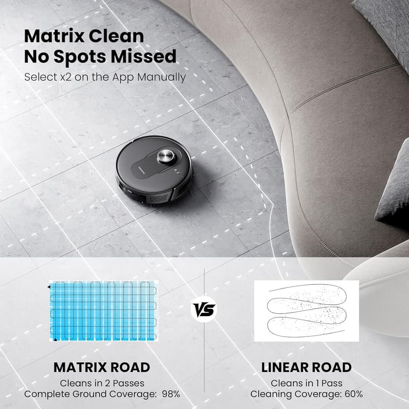 Proscenic Q8 Max Robot Vacuum and Mop with Self Emptying for 60 Days, 5,000 Pa Suction, LiDAR Navigation with Home Mapping, 200 Min Run, Auto Self-Charging, WiFi APP Control for Floor