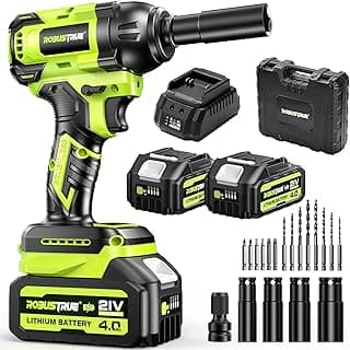 Cordless Impact Wrench, 406Ft-lbs (550N.m) Brushless 1/2 inch, 2800RPM High Torque Impact Gun, 2x 4.0Ah Battery, Charger, 4 Sockets, Electric Impact Wrench for Car Home