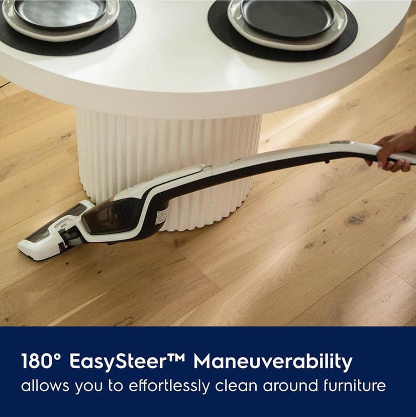 Electrolux Ergorapido Cordless 2-in-1 Vacuum Cleaner with High Suction Power and 180-Degree EasySteer Mobility, 48-Minute Run Time, 2 Power Modes, Satin White