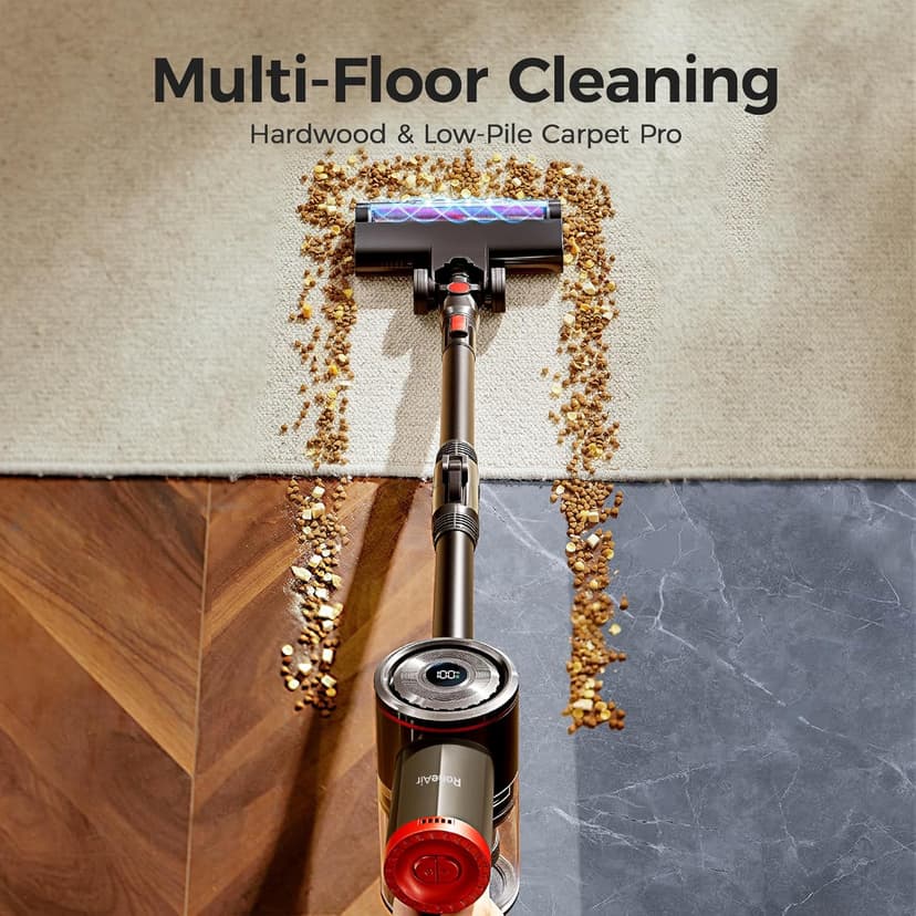 Cordless Vacuum Cleaner with Bendable Wand, Lightweight Stick Vacuum Cleaners for Home, Hard Floor & Carpet, Pet Hair,Under Furniture, 6-in-1 Handheld Vacuum, Self-Standing, Wall Mount Storage