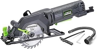 Genesis Mini Circular Saw 4.0 Amp 4-1/2" with 24T Carbide-Tipped Blade, Rip Guide, Vacuum Adapter, and Blade Wrench (GCS445SE)