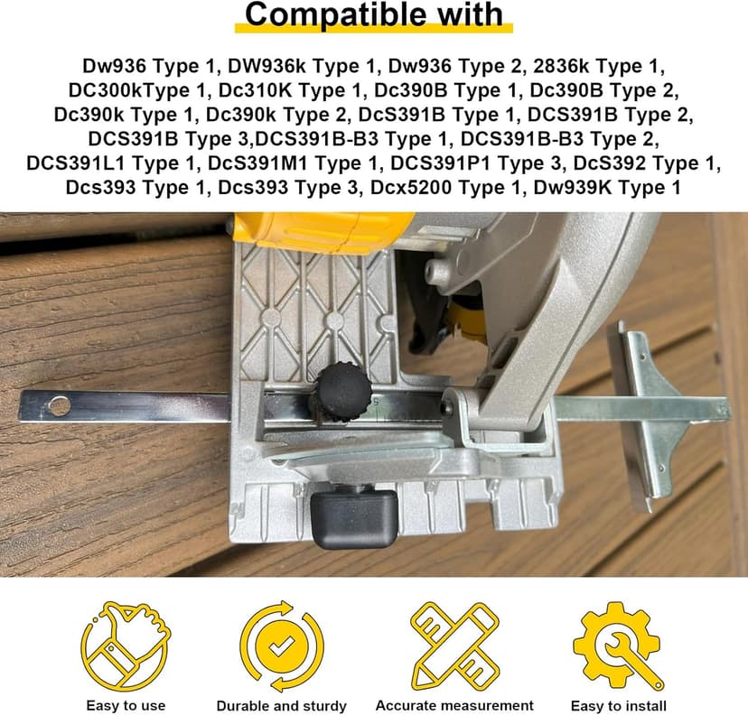 381091-00 circular saw guide Fits DW DC390K, DW936, DC300, DC310, DCS391B, DCS393, DC390B edge guide Cordless Circular Saw