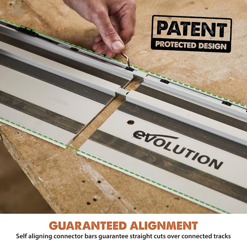Evolution ST2800-G2 110" Circular Saw Guide Rail/Track | Universal Fit: Makita, Bosch, Festool, Triton, Metabo | 110"/9.2ft (2.8m) | Includes Self-Aligning Bars, 2x Track Clamps, Hex Key & Carry Bag