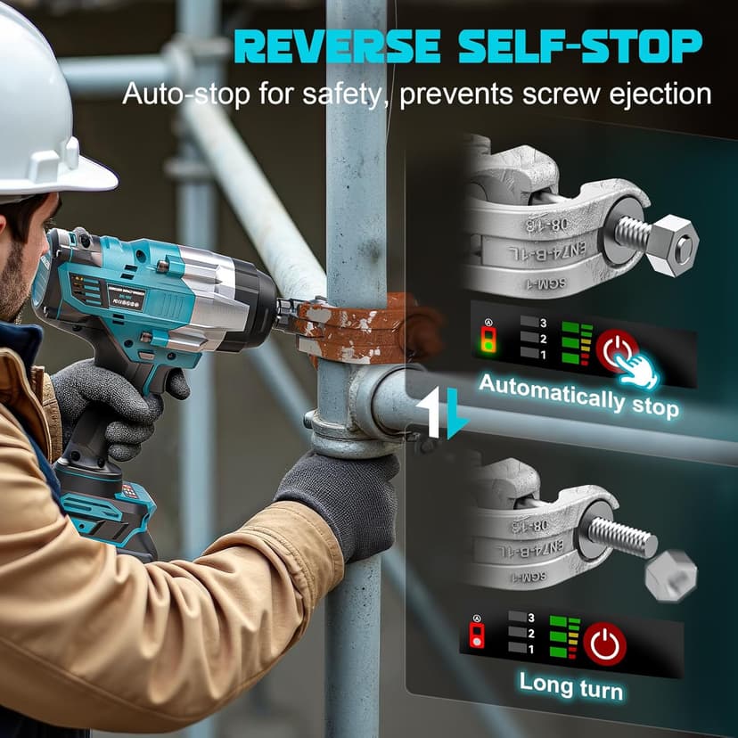 Cordless Impact Wrench 1/2" Compatible with Makita 18V Battery, 1700 Ft-lbs High Torque Impact Driver, Electric Impact Gun with 4 Speed Modes & LED Light for Car, Truck, Mower(Bare Tool)
