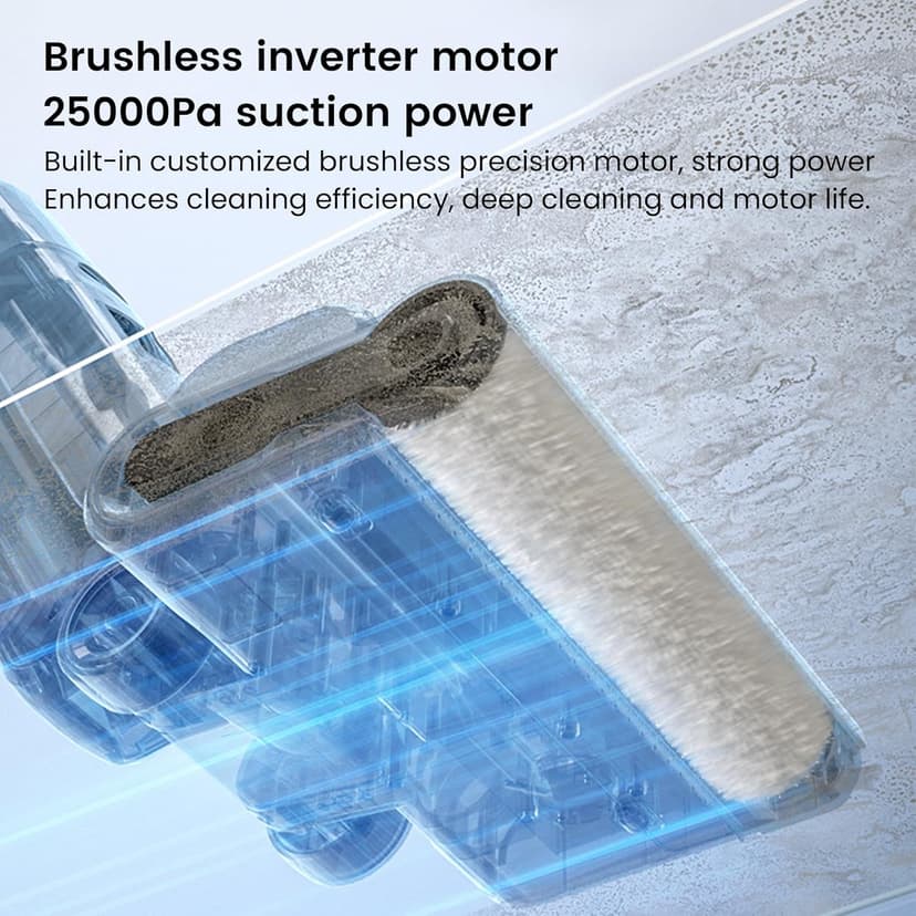 Smart Cordless Wet Dry Vacuum Cleaner and Mop for Hardwood Floor, Digital Display, Long Run Time, Great for Sticky Messes and Pet Hair, Space-Saving Design 250W