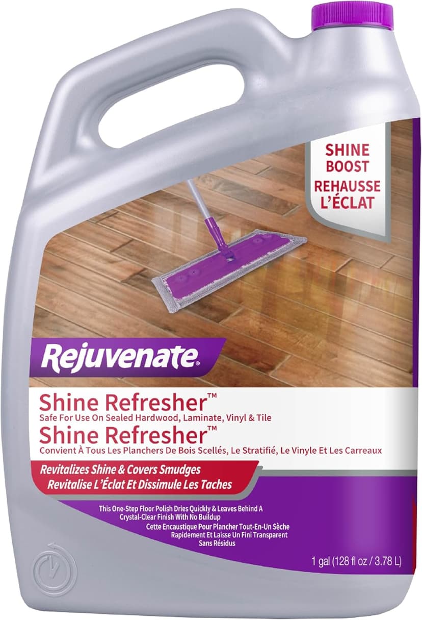 Rejuvenate Shine Refresher Hardwood Polish Restorer Removes Scratches from Wood Floors Restores Shine and Protects Laminate Linoleum Tile Vinyl and more