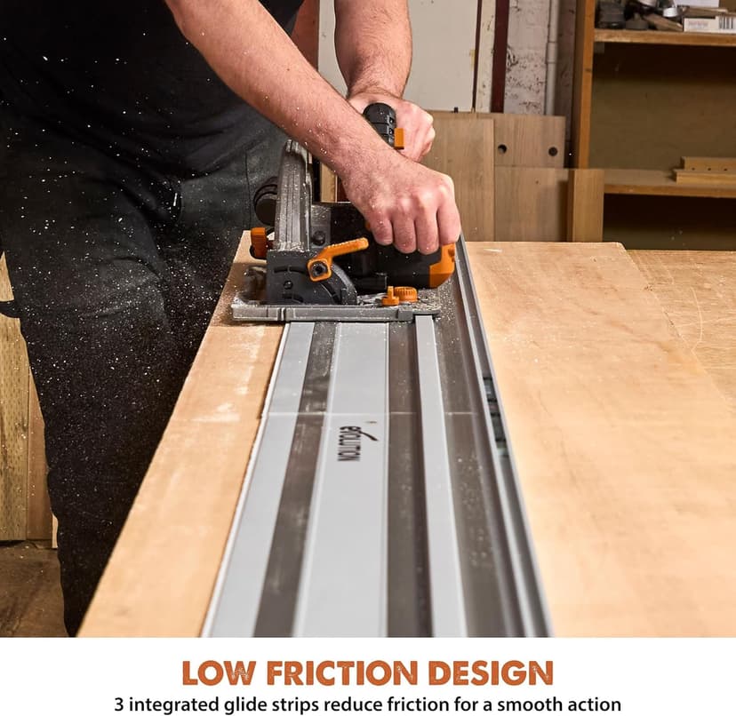 Evolution ST2800-G2 110" Circular Saw Guide Rail/Track | Universal Fit: Makita, Bosch, Festool, Triton, Metabo | 110"/9.2ft (2.8m) | Includes Self-Aligning Bars, 2x Track Clamps, Hex Key & Carry Bag