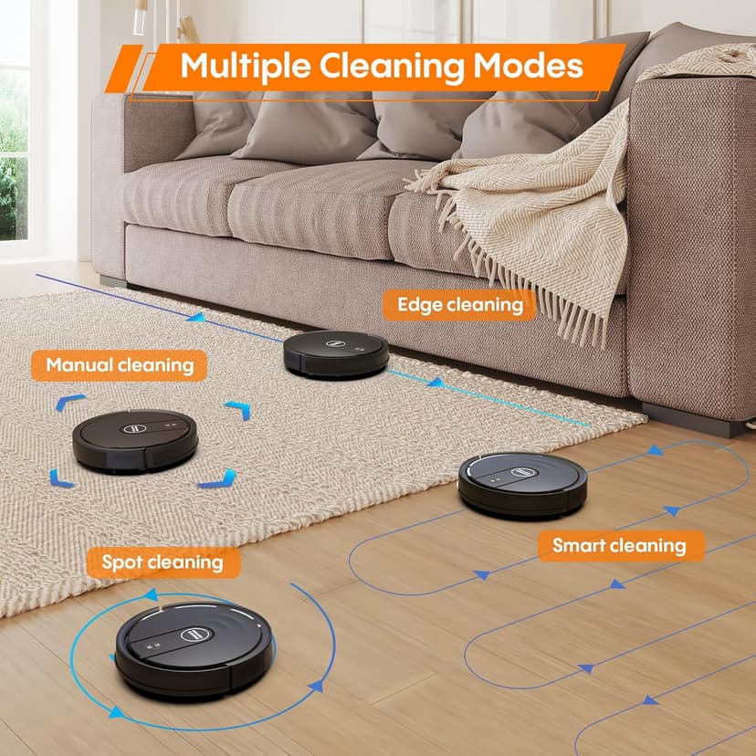 Robotic Vacuum Cleaner : 3-in-1 Robot Vacuum and Mop Combo, 4000Pa Suction, 2.87" Slim Robot Vacuum for Under Furniture, Beds, Smart Navigation, App Alexa Control for Hard Floors & Low-Pile Rugs