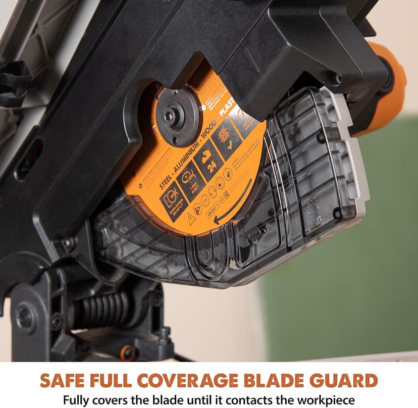 Evolution R8MTS | 8-1/4” Convertible Miter/Table Saw | Multi-Function Saw | 0-45° Bevel & +/- 45° Miter | Multi-Material Cutting: Wood, Plastic, Metal | Compact, Powerful 12A Motor | TCT Blade Incl