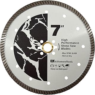 7" High Performance Diamond Saw Blades for Granite, Quartz, and Other Engineered Stones, 7/8"-5/8" Arbor
