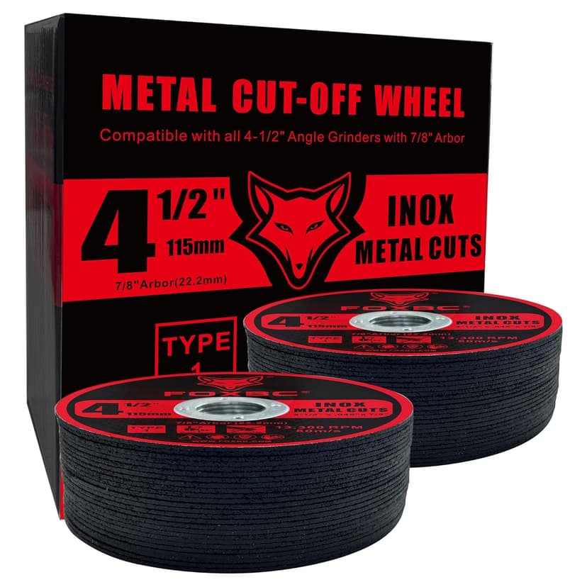 FOXBC 4-1/2 Inch Cut Off Wheel Discs for Angle Grinder, Cutting for Metal & Stainless Steel, 4-1/2" x .045" x 7/8" - 50 Pack