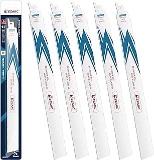 EZARC Reciprocating Saw Blade Bi-Metal Cobalt Sabre Saw Blades for Heavy Metal Cutting 12-Inch 14TPI R1226PM+ (5-Pack)