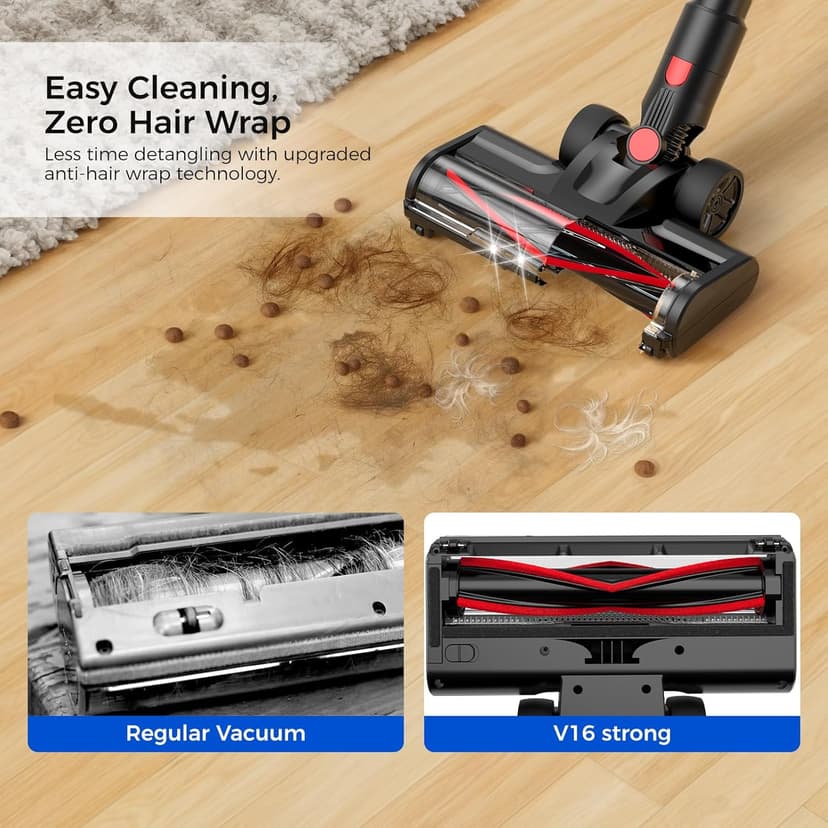 Cordless Vacuum Cleaner, 500W 50 Minutes Runtime Stick Vacuum for Pet Hair, Powerful Suction, Rechargeable, Lightweight, Handheld Vacuum Versatile for Carpet, Hard Floor (Starry Gray)
