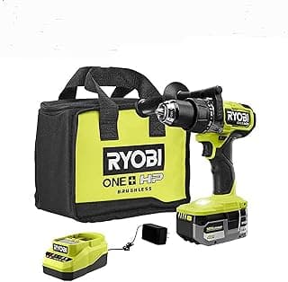 RYOBI ONE+ HP 18V Brushless Cordless 1/2 in. Hammer Drill Kit with (1) 4.0 Ah High Performance Battery, Charger, and Tool Bag