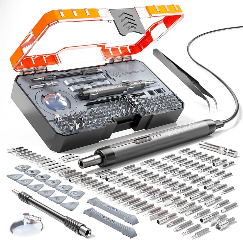 Electric Screwdriver Set, Precision Screwdriver Set, Magnetic Drill Bit, Magnetic Storage, Mini Precision Electric Screwdriver Repair Kit for PC RC Electronics