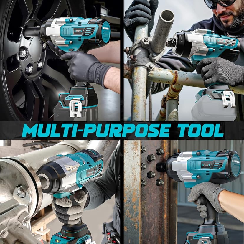 Cordless Impact Wrench 1/2" Compatible with Makita 18V Battery, 1700 Ft-lbs High Torque Impact Driver, Electric Impact Gun with 4 Speed Modes & LED Light for Car, Truck, Mower(Bare Tool)