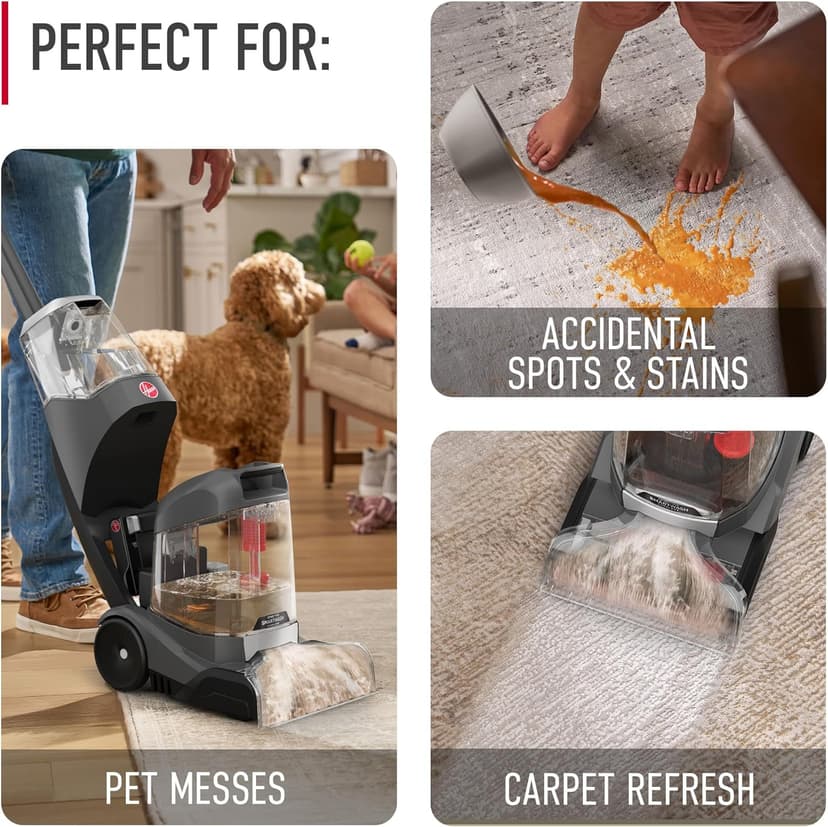 Hoover ONEPWR SmartWash Cordless Carpet Cleaner Machine, Deep Cleaning Carpet Shampooer Machine, Pair with a Hoover Carpet Cleaner Solution for a Bright, Refreshed Home