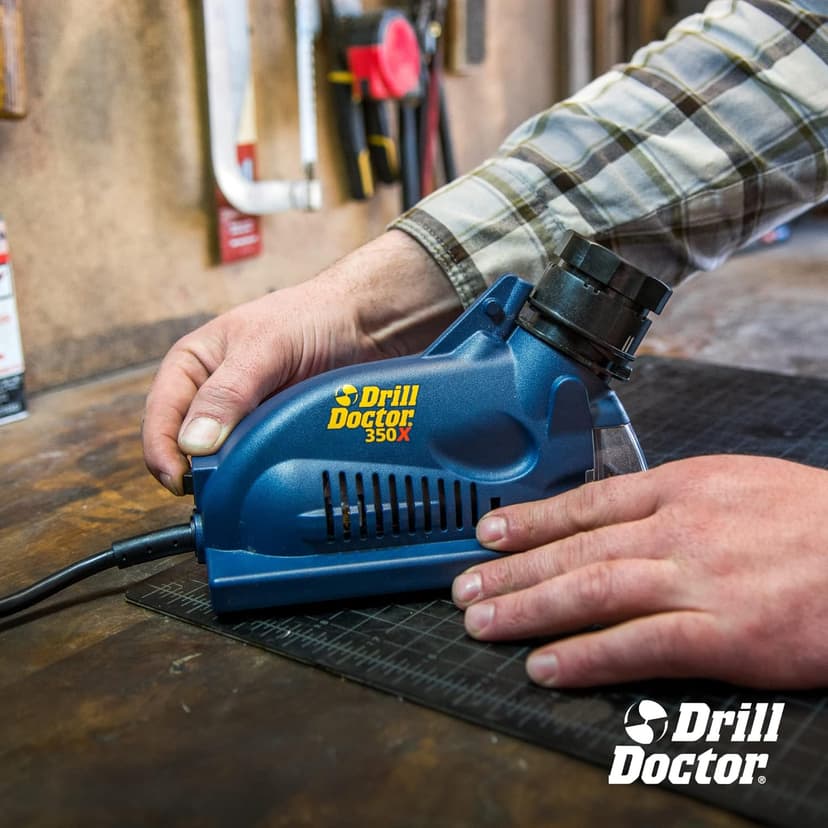 Drill Doctor DD350X Drill Bit Sharpener - 3/32" to 1/2" - Electric Sharpener - High Speed & Portable - for Steel, Masonry, Carbide & Tin-Coated Bits