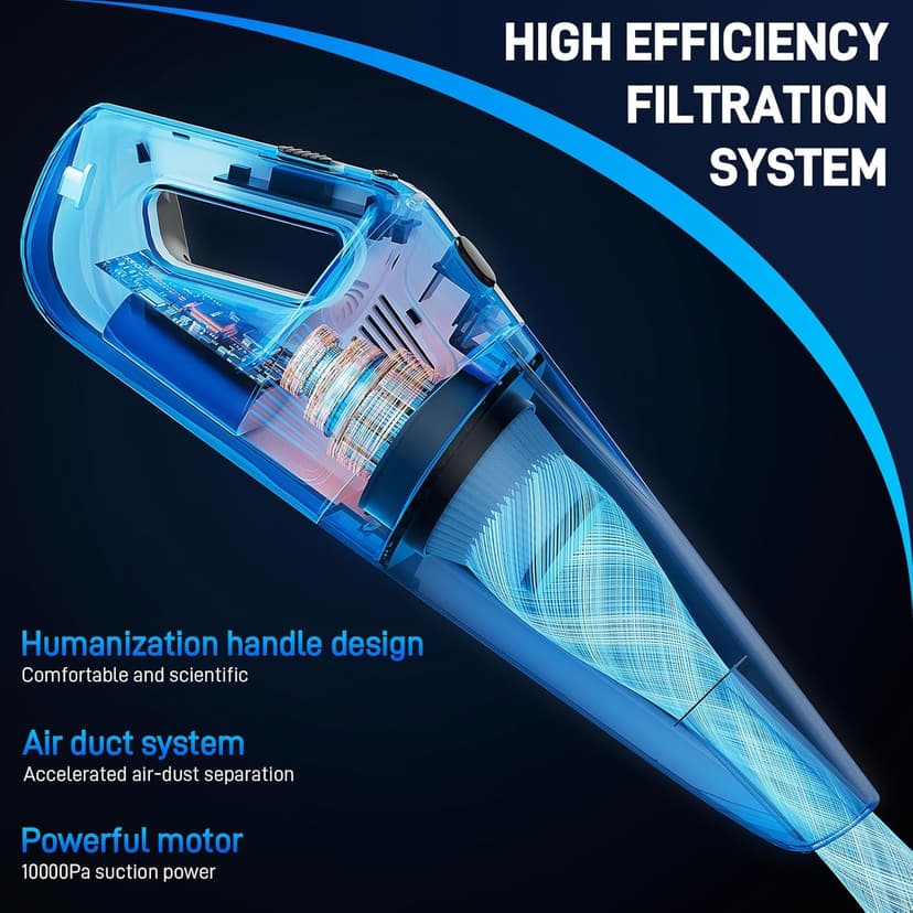 Cordless Vacuum Cleaner - Vacuum Cleaners for Home, Lightweight High Power Stick Vac for Pet Hair Carpet Hardwood Floor, Handheld Portable Wireless Rechargeable Battery Household Car Vac