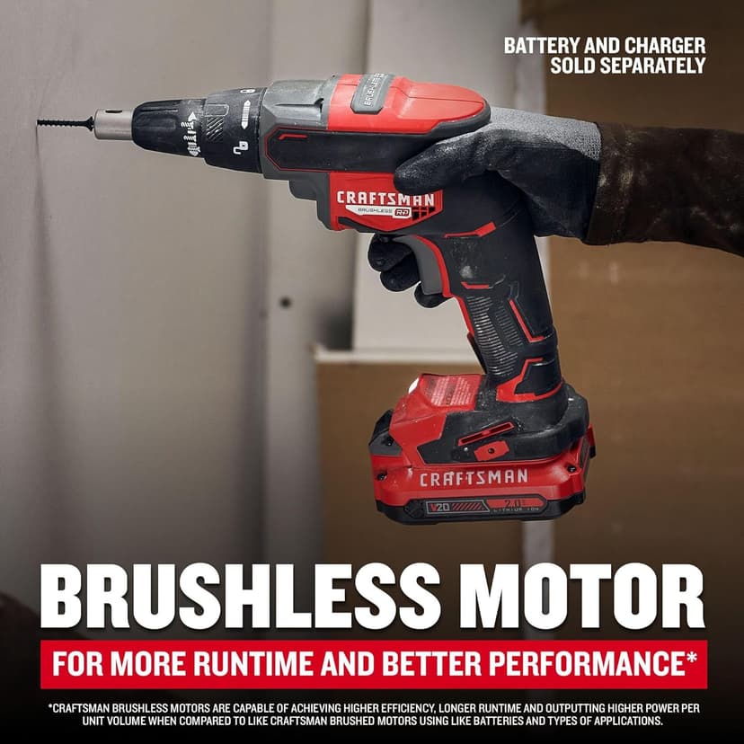 CRAFTSMAN V20 Cordless Drywall Screwgun, Bare Tool Only (CMCF600B)