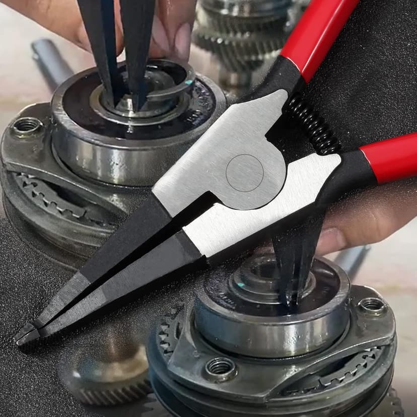 2 PCS Heavy Duty Lock Ring Pliers Set Flat Snap Ring Plier Special Circlip Pliers Reverse Retaining Ring Plier for Transmission Transfer Cases Ring Opening