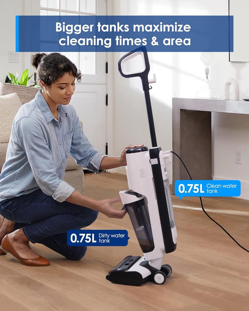 Tineco FLOOR ONE S5 Steam Cleaner Wet Dry Vacuum All-in-one, Hardwood Floor Cleaner Great for Sticky Messes & Tineco Replacement Brush Roller for Floor ONE S5 Steam Wet Dry Vacuum Cleaner