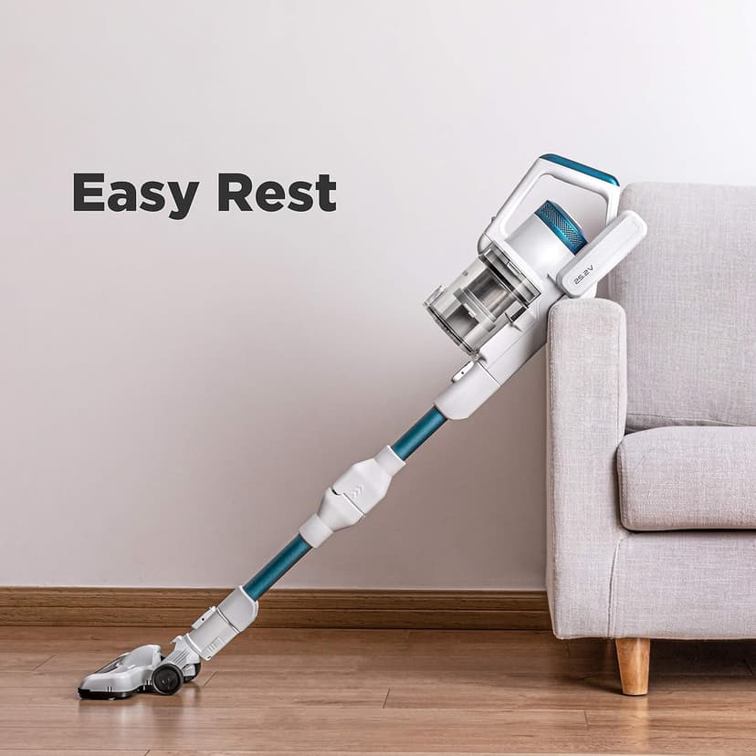 Eureka NEC185 Cordless Stick Vacuum Cleaner Convenient for Hard Floors, Rechargeable Handheld Vacuum Cleaner Portable with Powerful Motor Efficient Suction,White