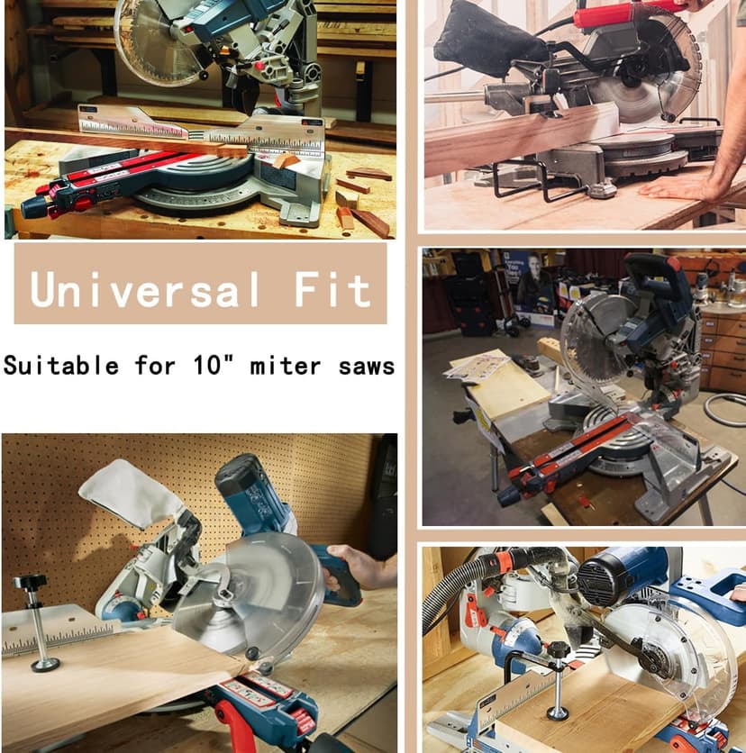 Miter Saw Dust Collection Hood with Light, Dust Solution for Miter Saws, Dust Collector, Accessory Holes, Universal Fit, Storage Bag - Khaki