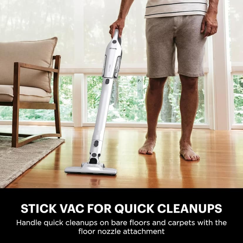 Shark CH963AMZ 2-in-1 Pet Pro Cordless Handheld Vacuum Ultracyclone System, Lightweight and Portable for Car and Home, Rechargeable, Washable Filter, XL Dust Cup, Crevice Tool & Scrubbing Brush, White