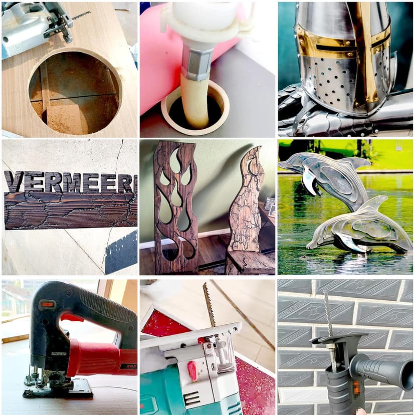 20 Pcs T Shank Jigsaw Blades, Jig Saw Blade Set, Multi-Purpose Jig Saw Blades for Wood, Pruning Plastic Metal Cutting Made with HCS/HSS, Jigsaw Blade, for Most Jig Saw Models