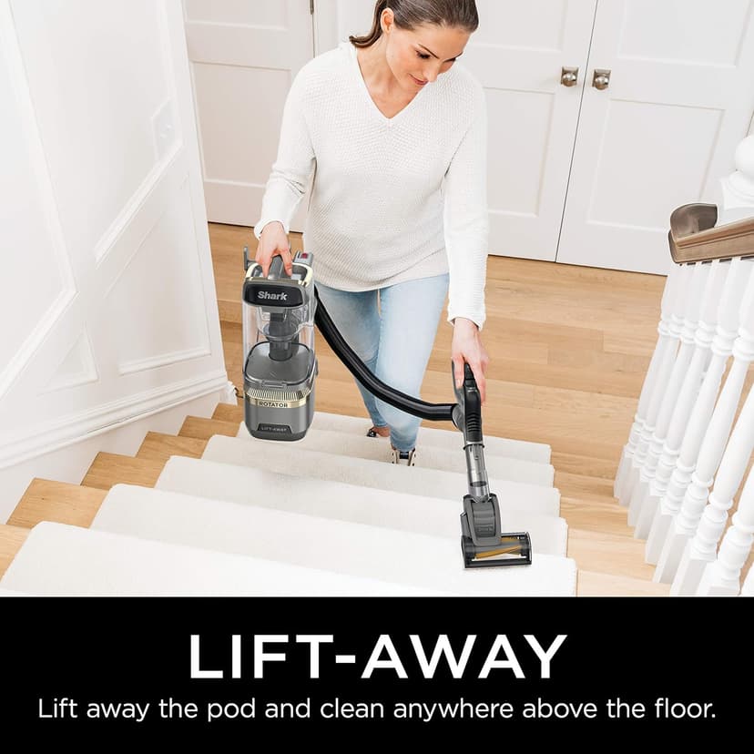 Shark | Upright Vacuum Cleaner for Home | Rotator Lift-Away | No Hair Wrap | HEPA Filter | Lightweight Bagless Vacuum for Pet Hair | LED Headlights For Carpets & Hardwood Floors | Silver | LA502
