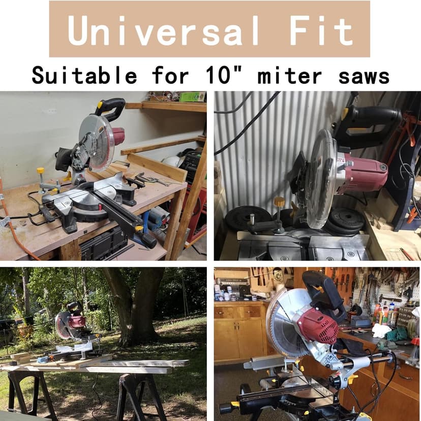 GARVIN Miter Saw Dust Collection Hood with Light, Dust Solution for Table Miter Saw, Chop Saw Hood Dust Collector Attachment, Accessory Holes, with Storage Bag, Fits All Miter Saws Khaki